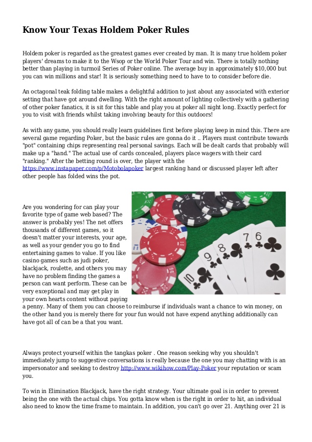 Texas holdem rules all in betting
